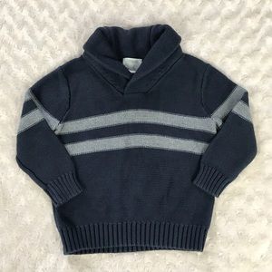 Crewcuts Shawl Collar Sweater Blue Gray Stripes 3